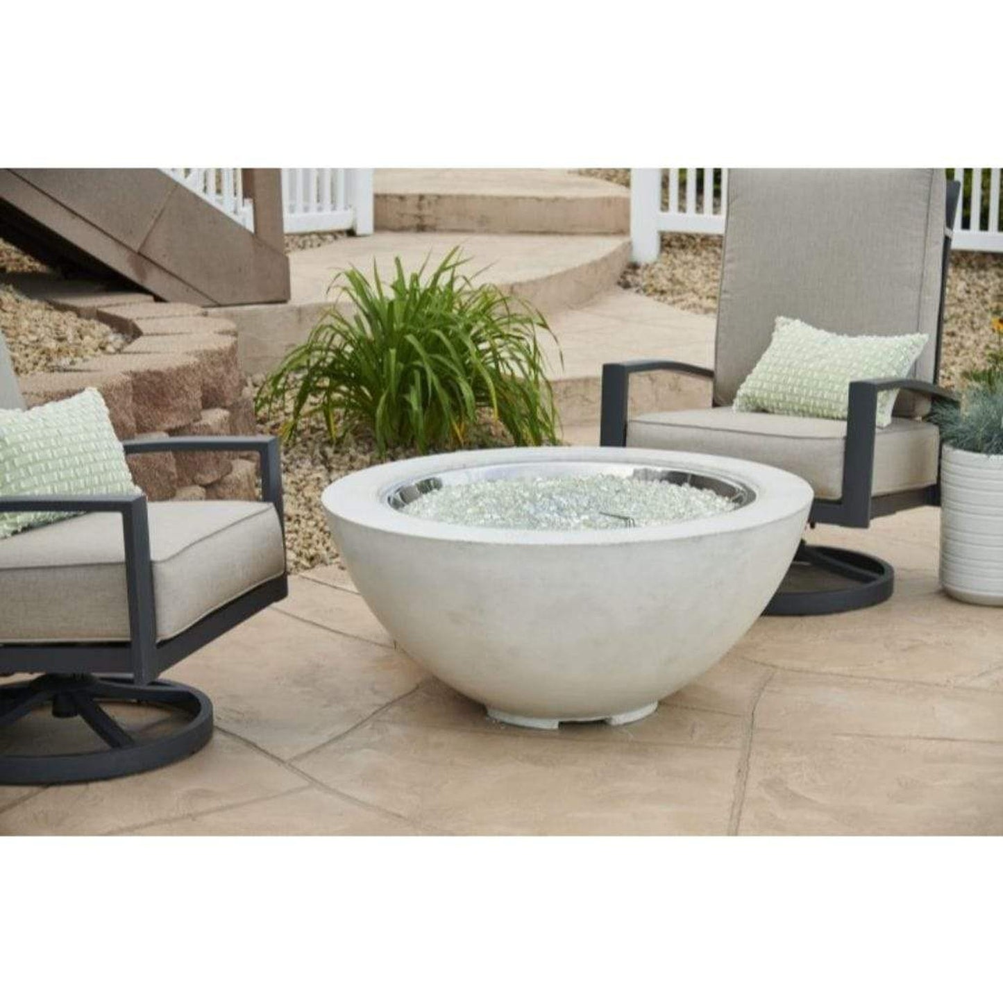 The Outdoor GreatRoom Company Cove 42" Natural Grey Round Gas Fire Pit Bowl
