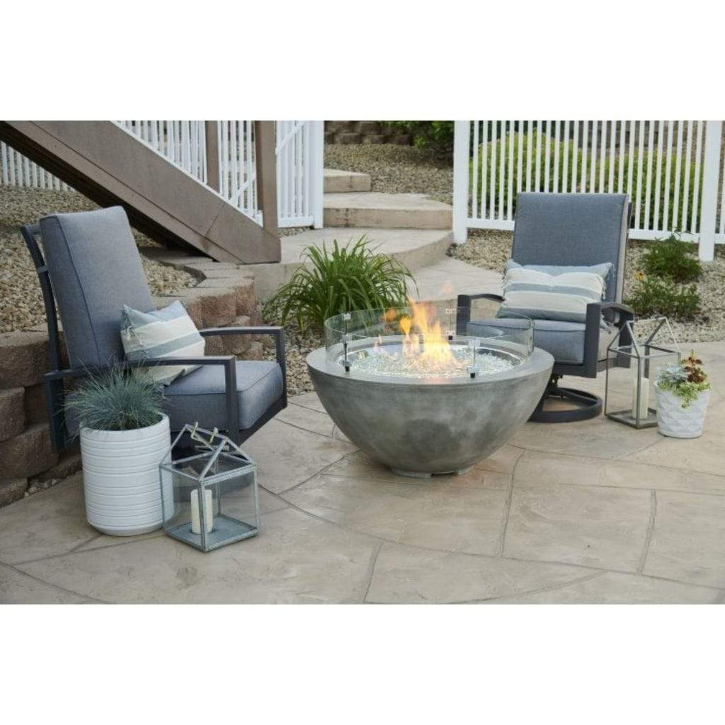 The Outdoor GreatRoom Company Cove 42" Natural Grey Round Gas Fire Pit Bowl