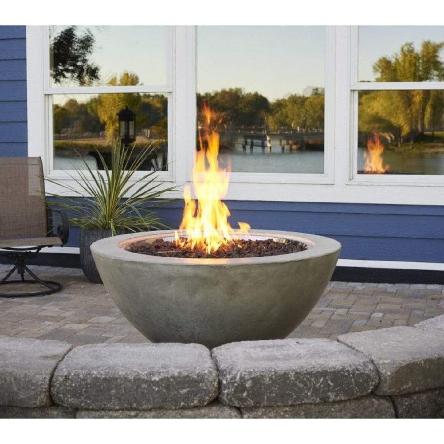 The Outdoor GreatRoom Company Cove 42" Natural Grey Round Gas Fire Pit Bowl