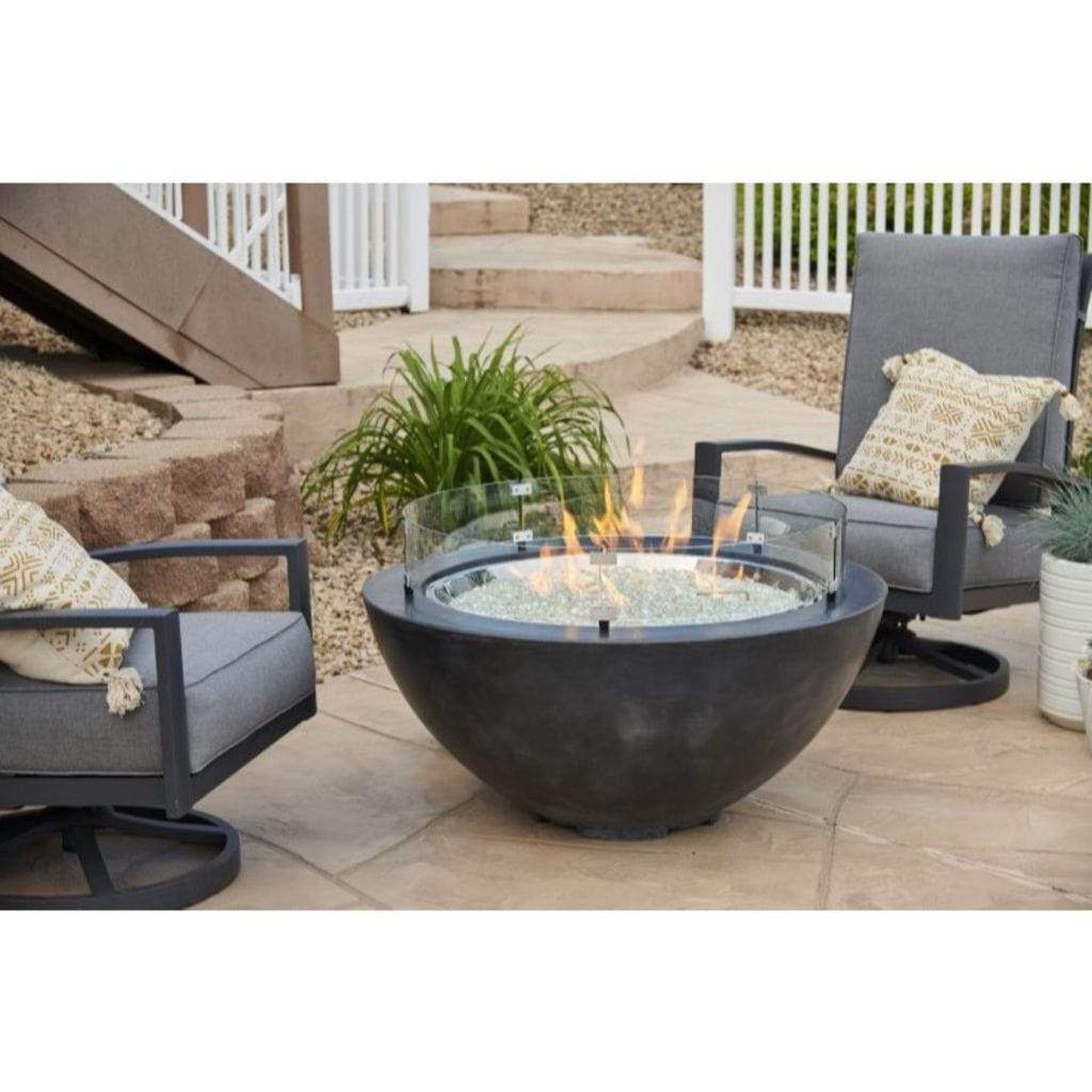 The Outdoor GreatRoom Company Cove 42" Natural Grey Round Gas Fire Pit Bowl