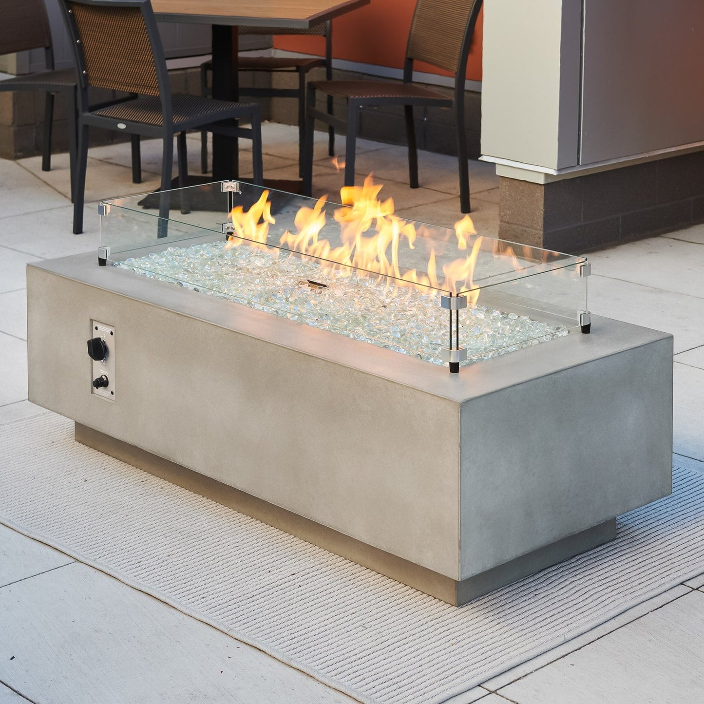 The Outdoor GreatRoom Company Cove 54" Natural Gray Linear Gas Fire Table