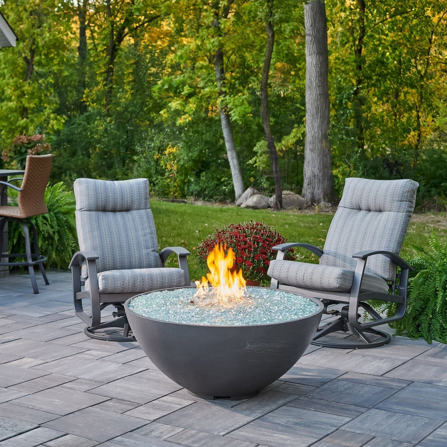 The Outdoor GreatRoom Company Cove Edge 42" White Gas Fire Pit Bowl