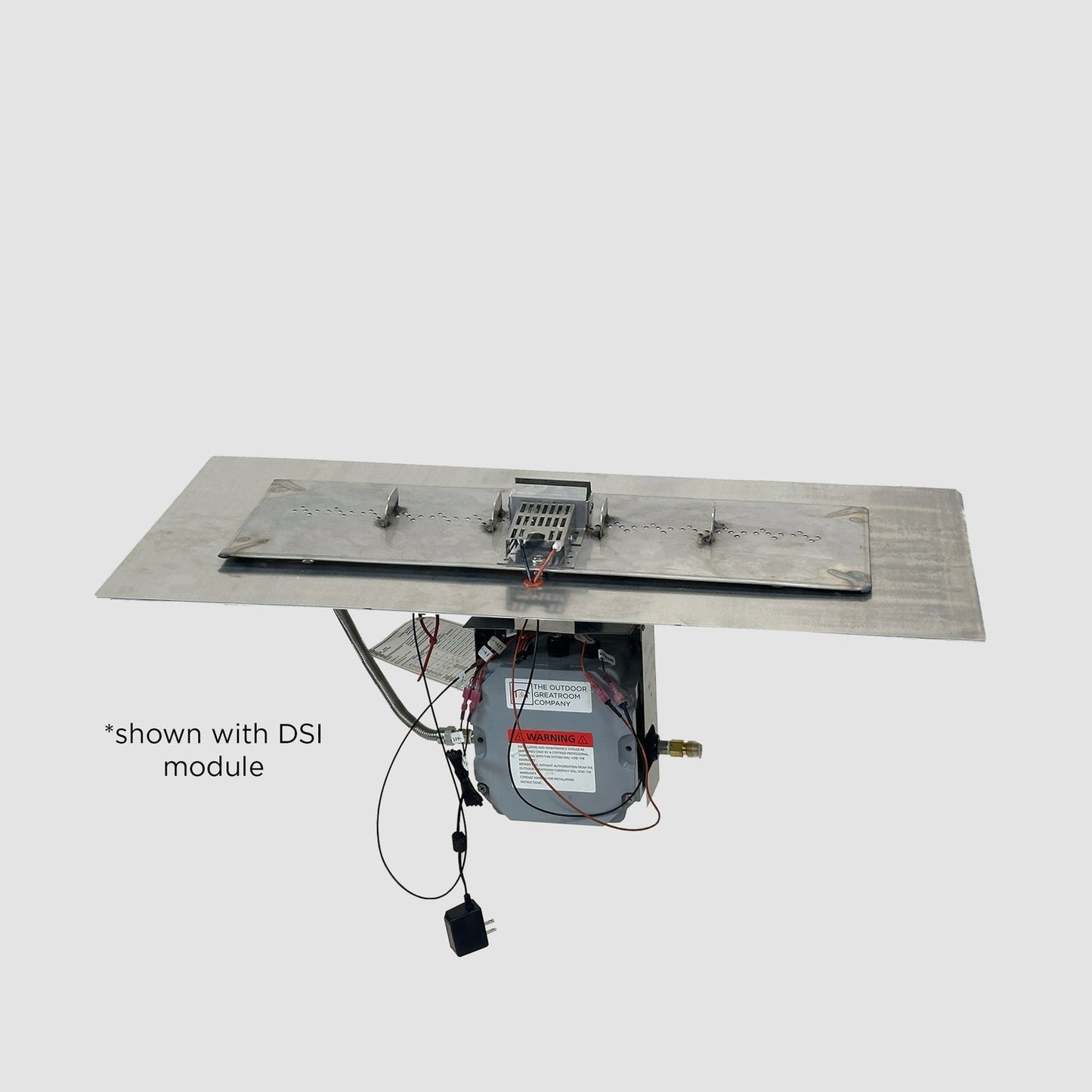 The Outdoor GreatRoom Company Crystal Fire Plus 13.5" x 42" Linear Direct Spark Natural Gas Burner Plate