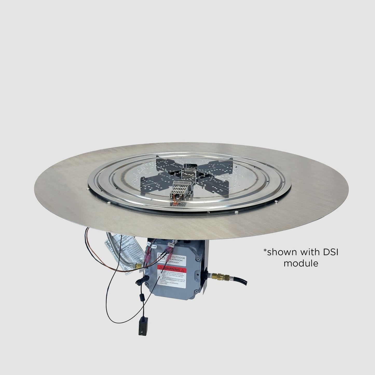 The Outdoor GreatRoom Company Crystal Fire Plus 20" Round Manual Gas Burner Insert and Plate Kit