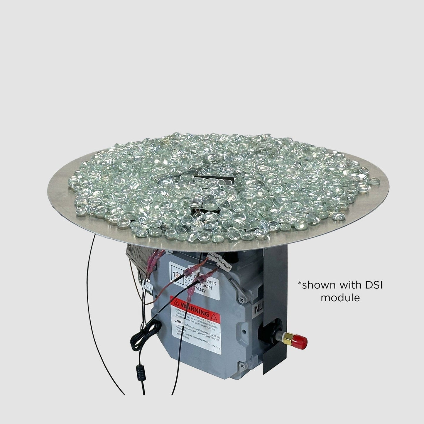 The Outdoor GreatRoom Company Crystal Fire Plus 20" Round Manual Gas Burner Insert and Plate Kit