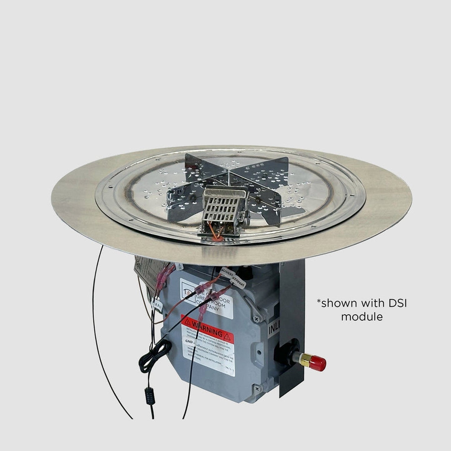 The Outdoor GreatRoom Company Crystal Fire Plus 20" Round Manual Gas Burner Insert and Plate Kit