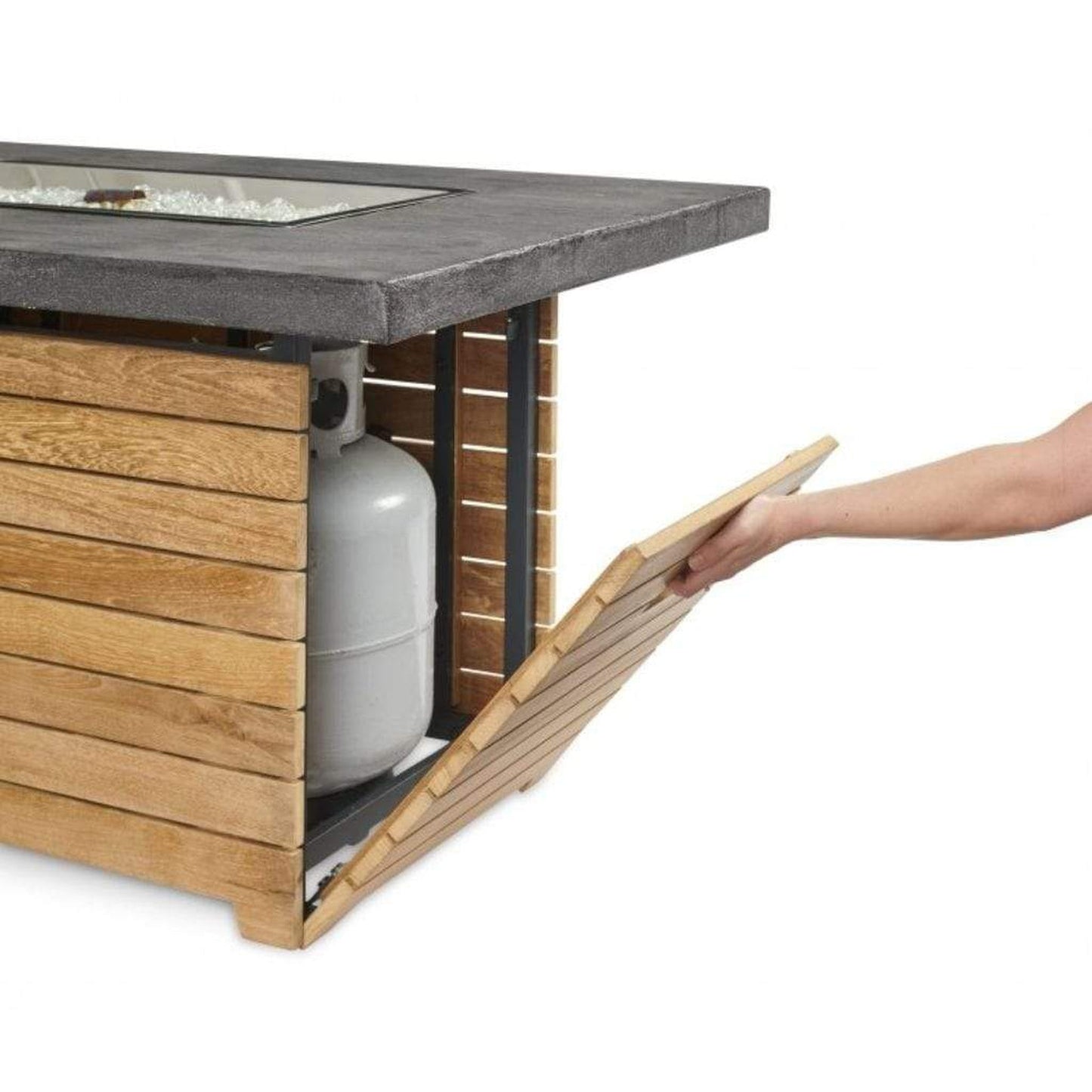 The Outdoor GreatRoom Company Darien 30" Aluminum Rectangular Gas Fire Pit Table