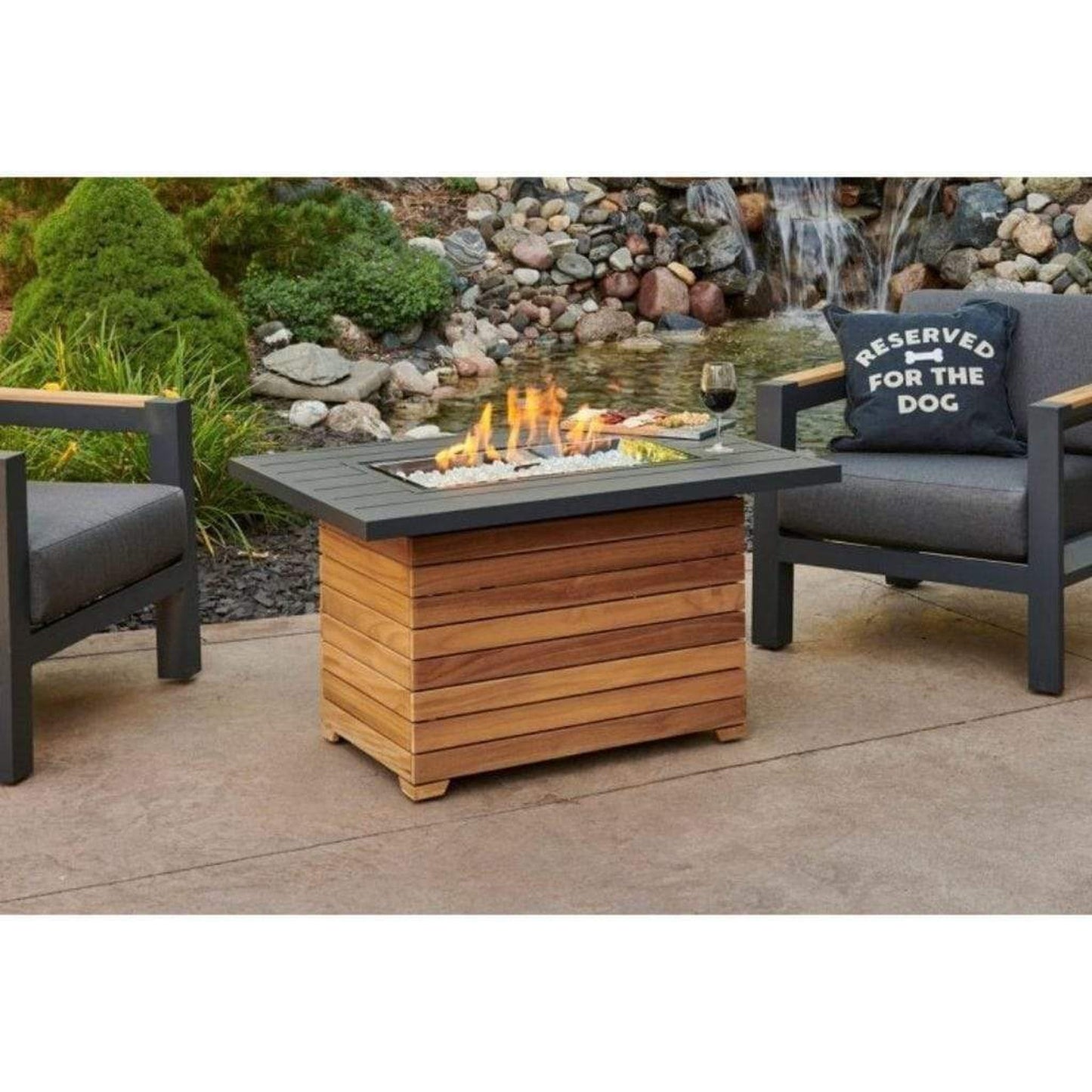 The Outdoor GreatRoom Company Darien 30" Aluminum Rectangular Gas Fire Pit Table