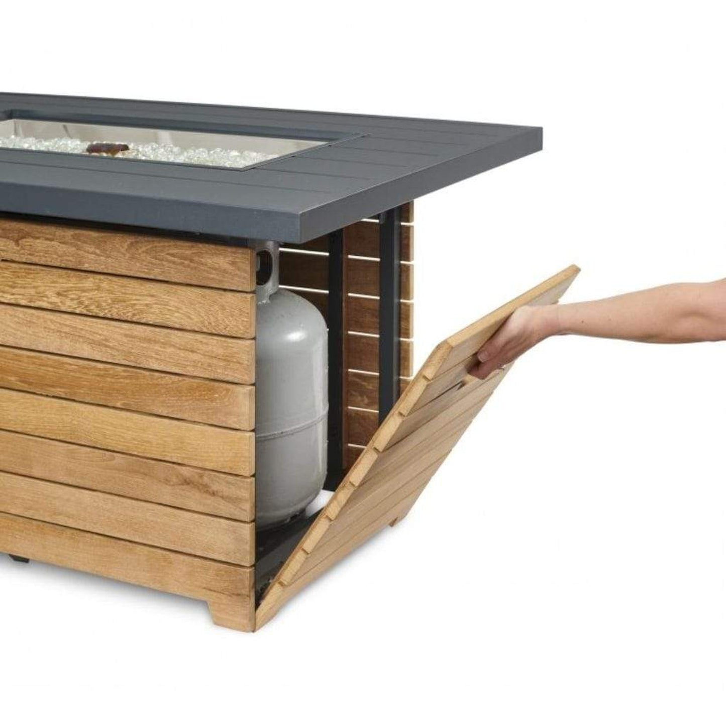 The Outdoor GreatRoom Company Darien 30" Aluminum Rectangular Gas Fire Pit Table