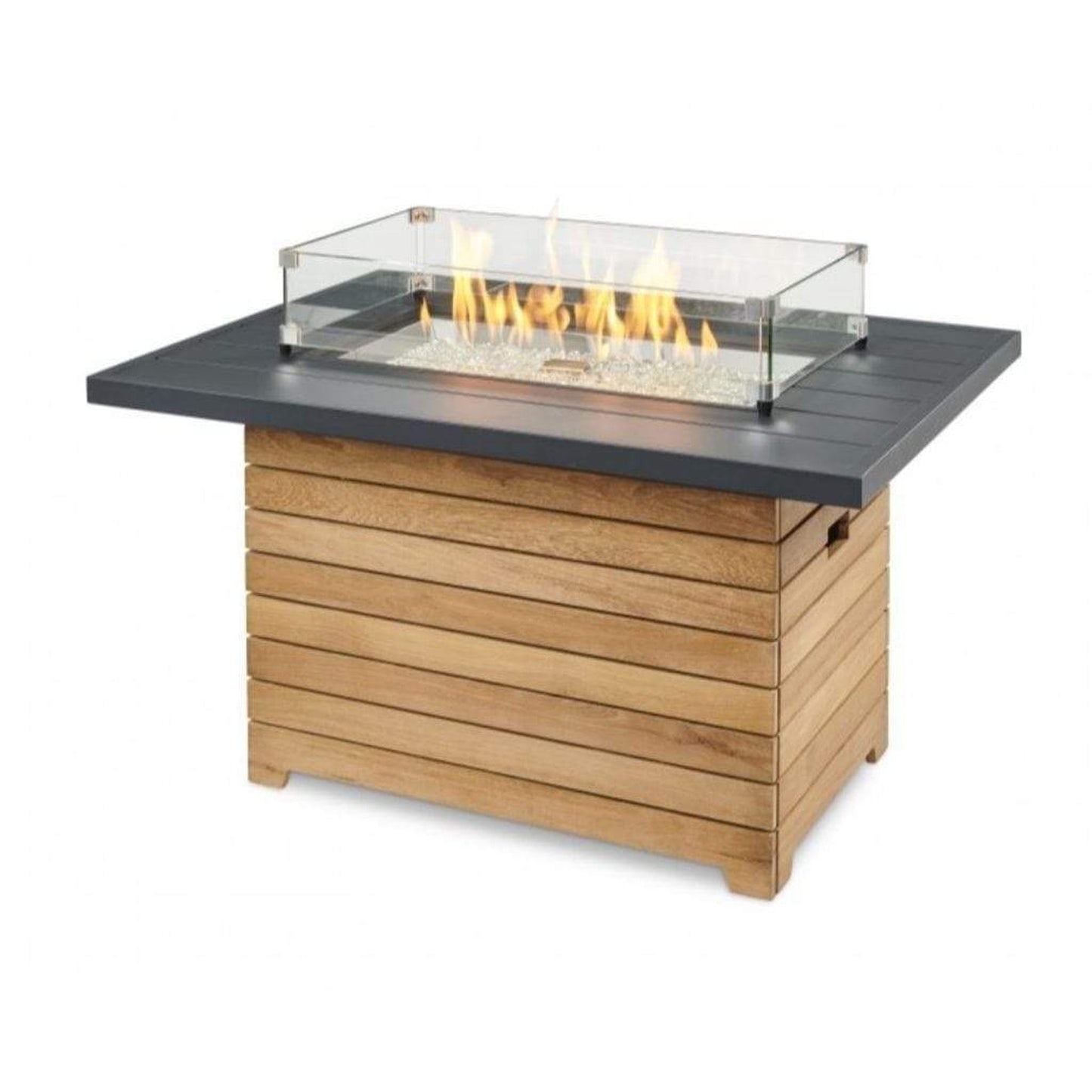 The Outdoor GreatRoom Company Darien 30" Aluminum Rectangular Gas Fire Pit Table
