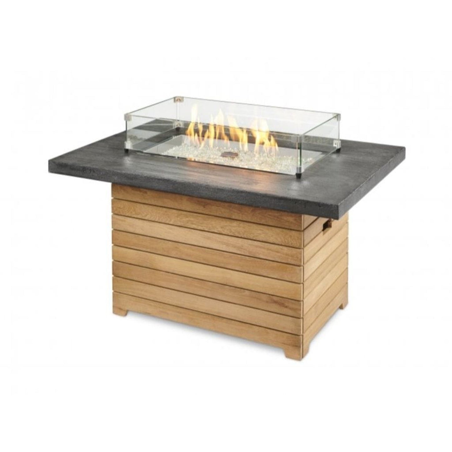 The Outdoor GreatRoom Company Darien 30" Aluminum Rectangular Gas Fire Pit Table