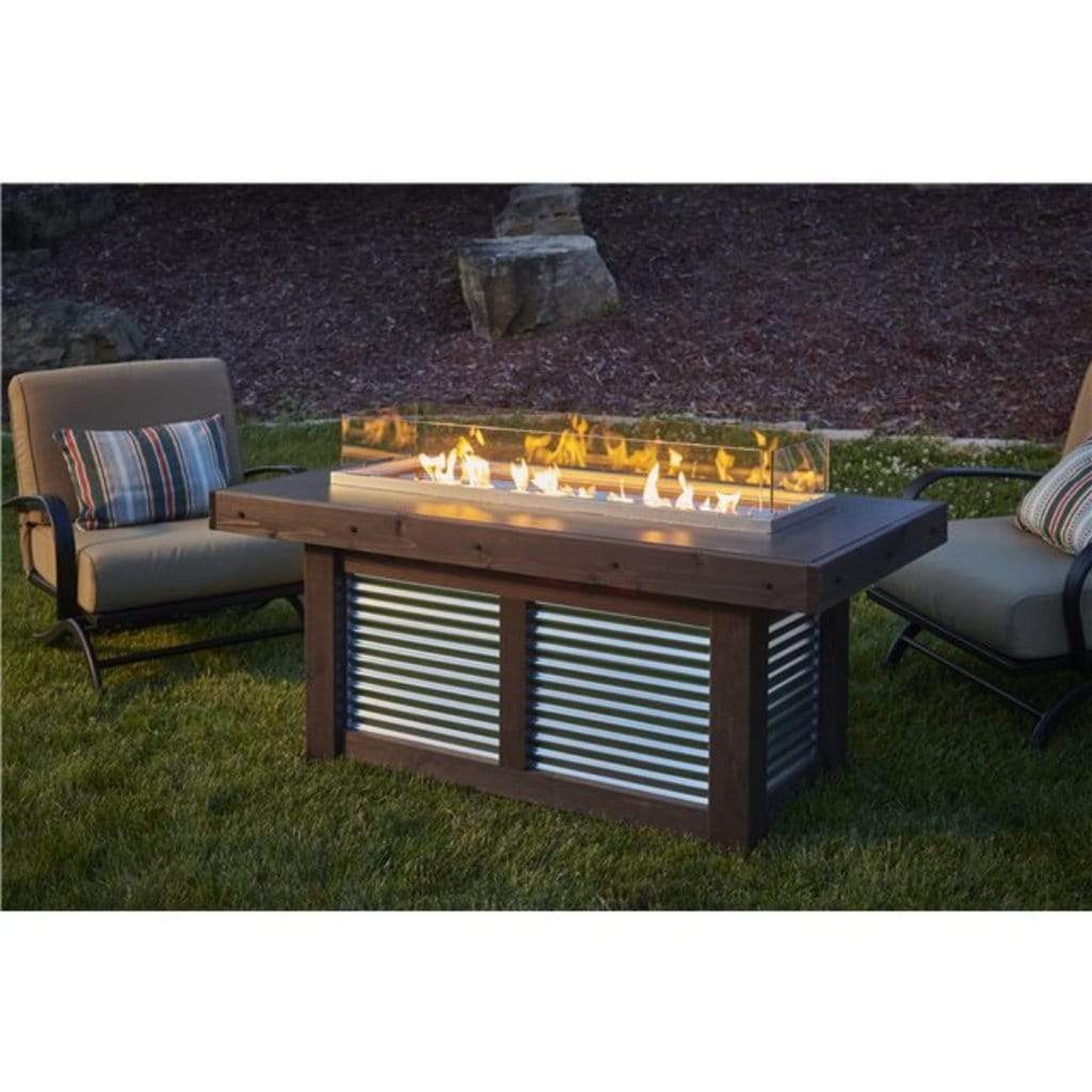 The Outdoor GreatRoom Company Denali Brew 57" Linear Gas Fire Pit Table
