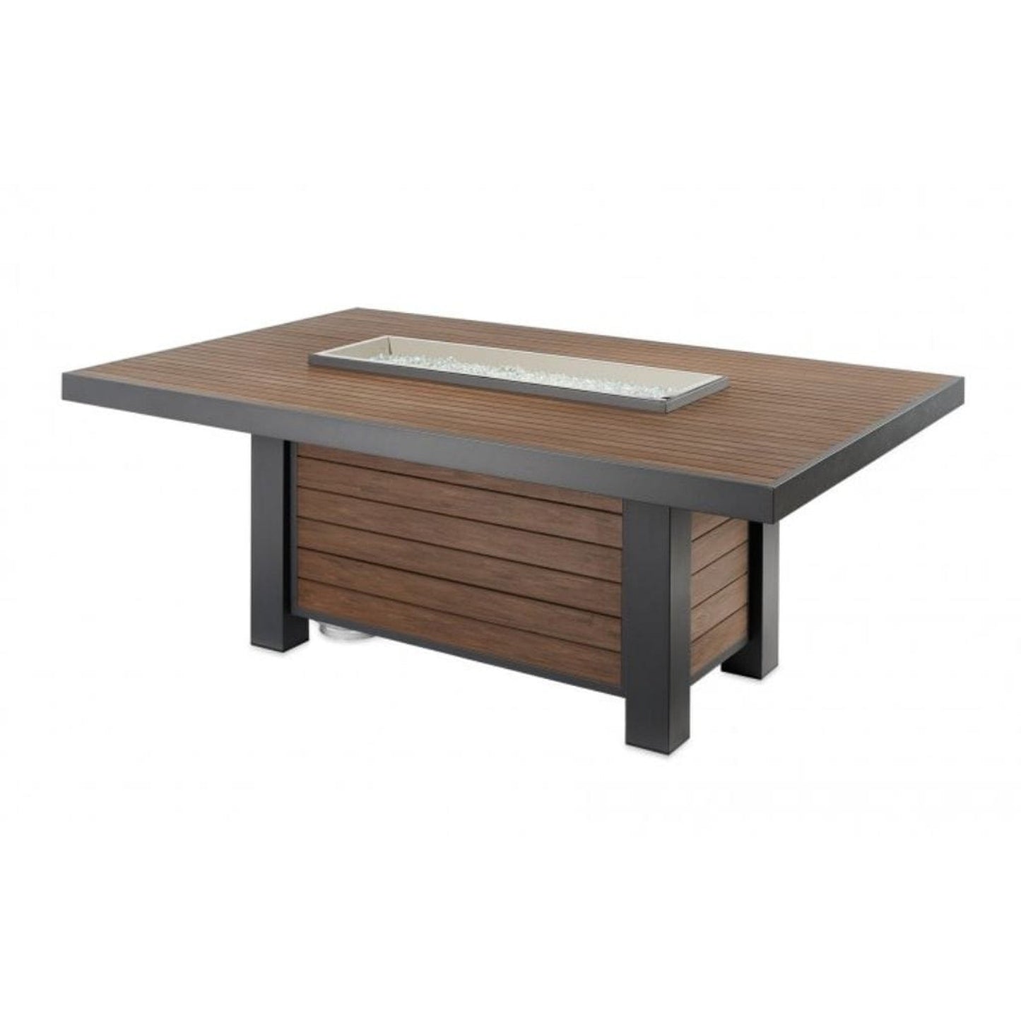 The Outdoor GreatRoom Company Kenwood and Brooks 81" Linear Dining Height Gas Fire Pit Table