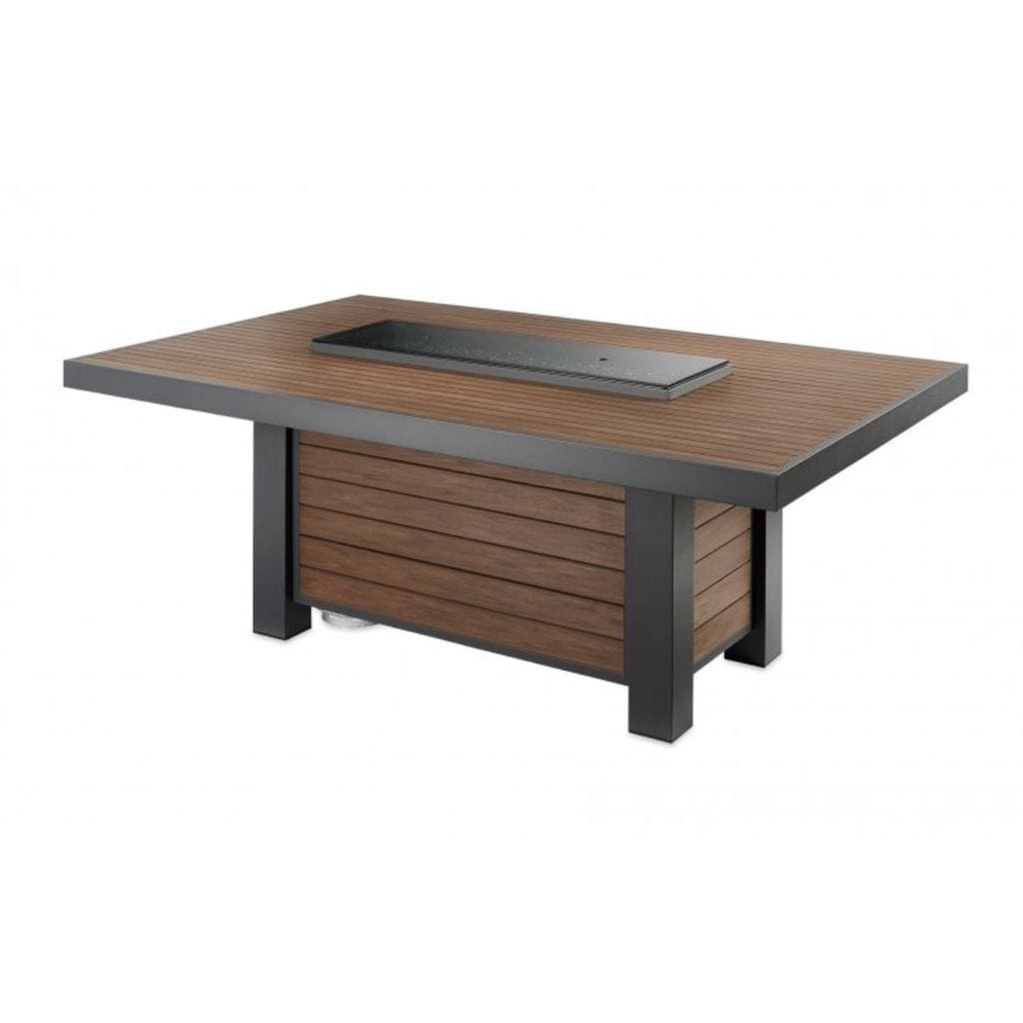The Outdoor GreatRoom Company Kenwood and Brooks 81" Linear Dining Height Gas Fire Pit Table