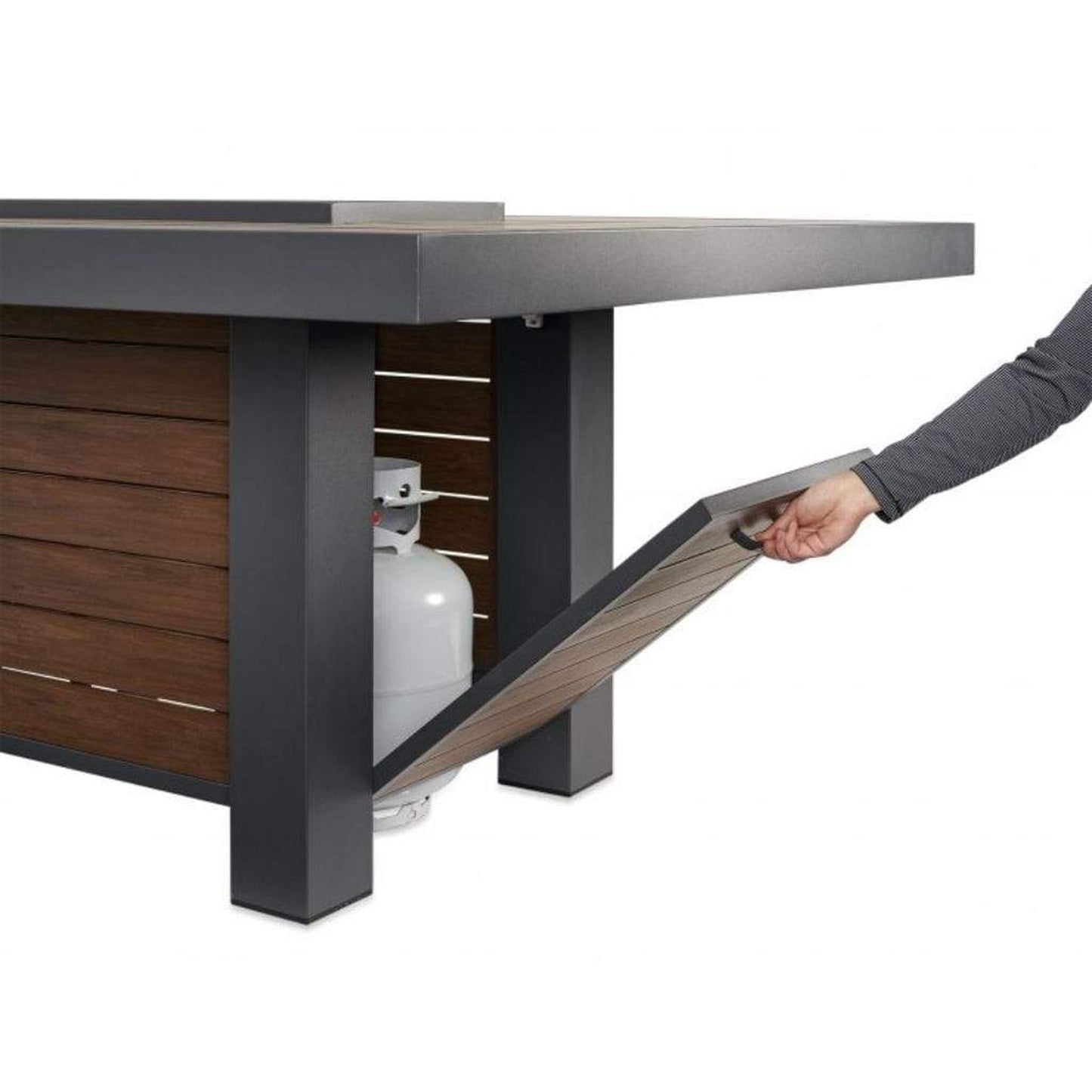 The Outdoor GreatRoom Company Kenwood and Brooks 81" Linear Dining Height Gas Fire Pit Table