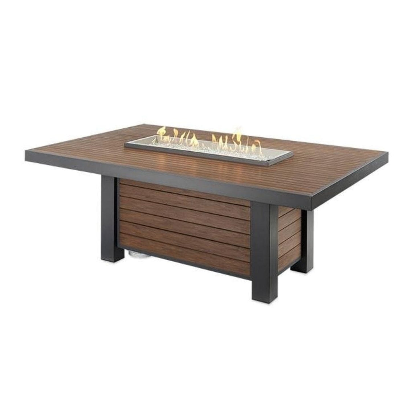 The Outdoor GreatRoom Company Kenwood and Brooks 81" Linear Dining Height Gas Fire Pit Table