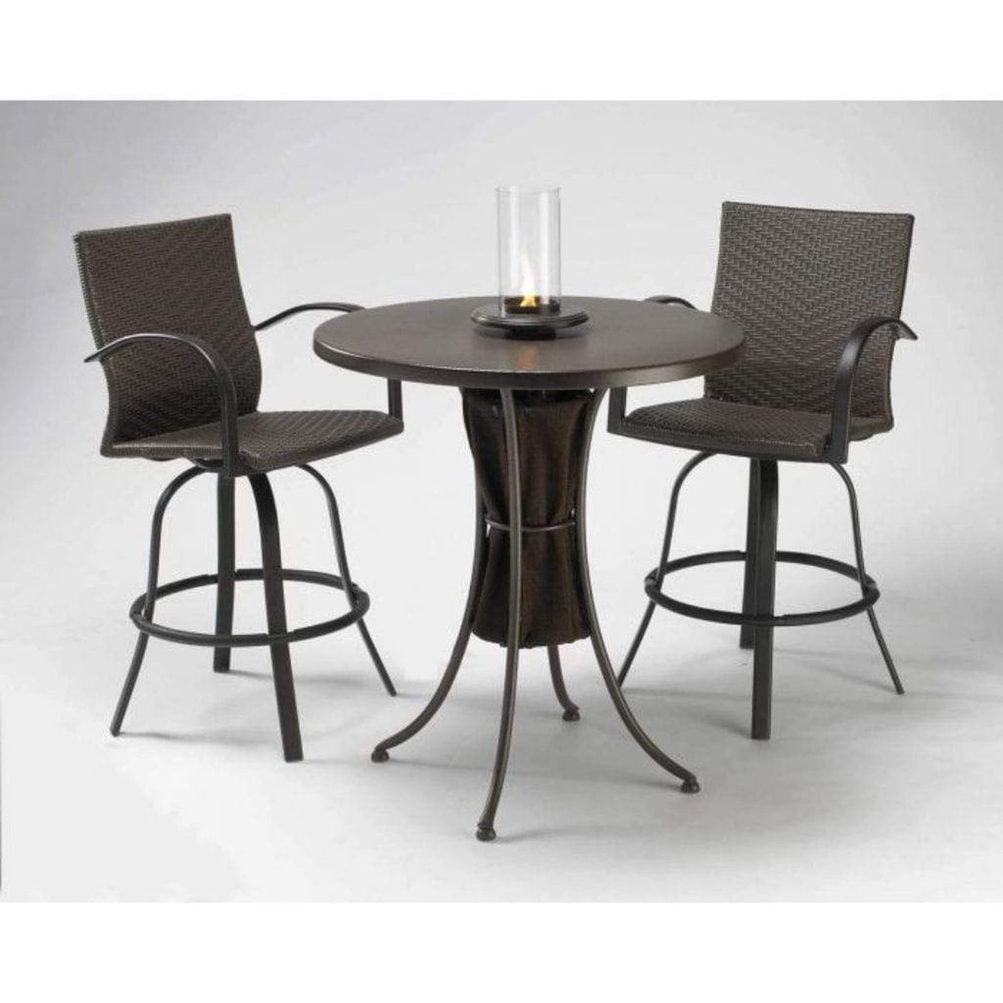 The Outdoor GreatRoom Company Leather Wicker Bar Stools