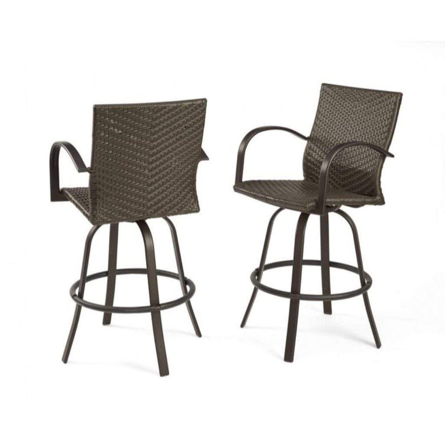 The Outdoor GreatRoom Company Leather Wicker Bar Stools