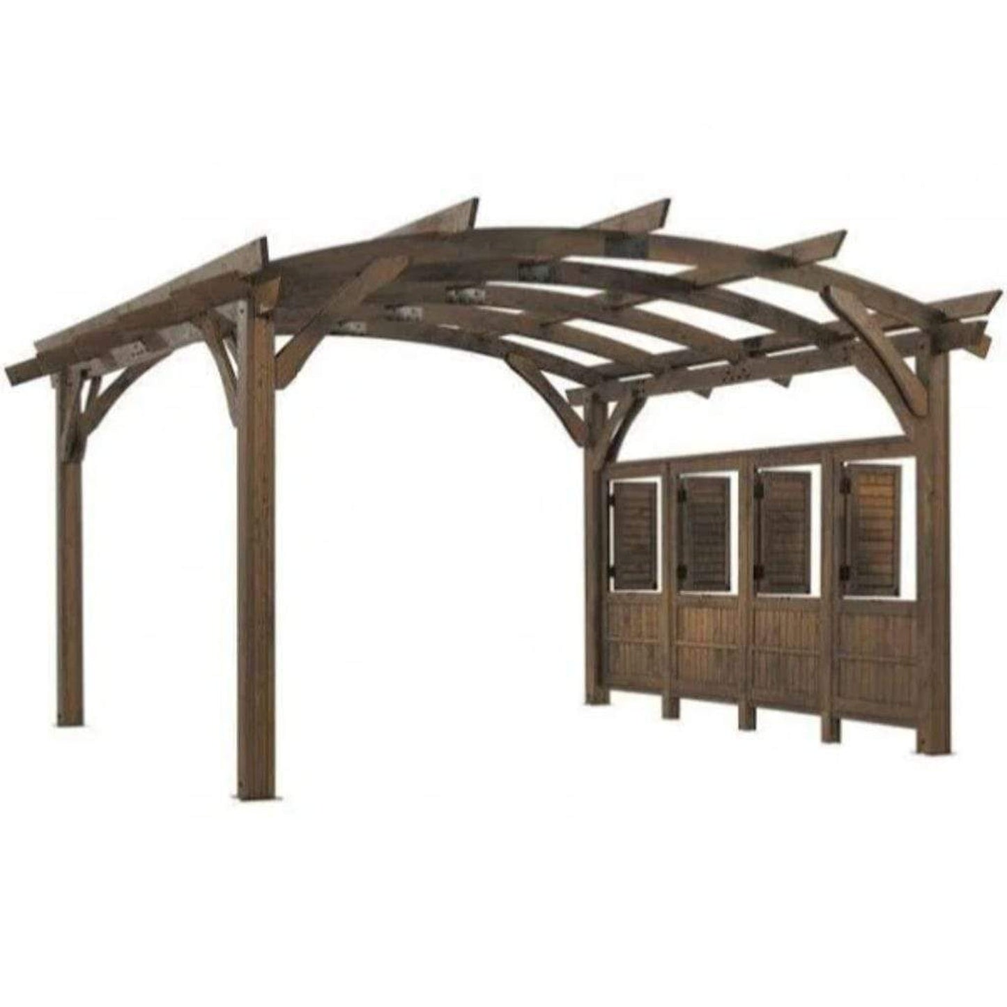 The Outdoor GreatRoom Company Privacy Wall for 16' x 16' Sonoma Arched Wood Pergola