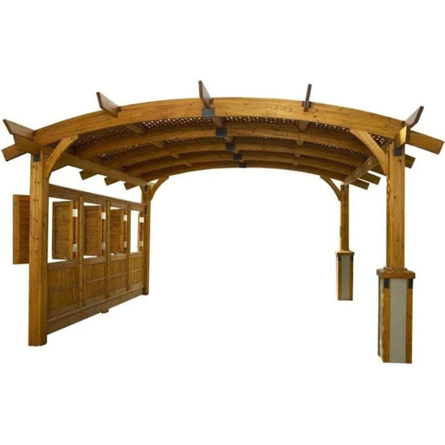 The Outdoor GreatRoom Company Privacy Wall for 16' x 16' Sonoma Arched Wood Pergola