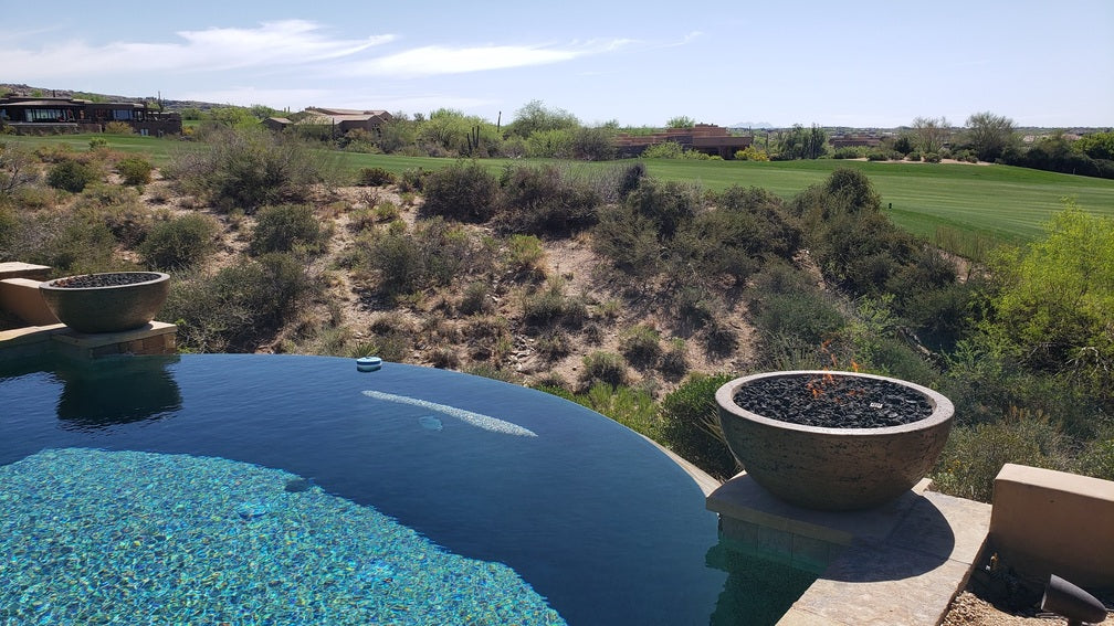 Luna Concrete Fire Bowl by The Outdoor Plus - Free Cover Included