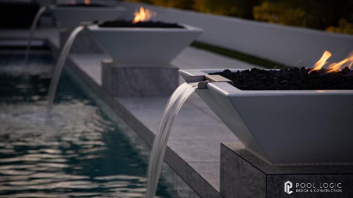 Maya Concrete Fire & Water Bowl by The Outdoor Plus - Free Cover Included