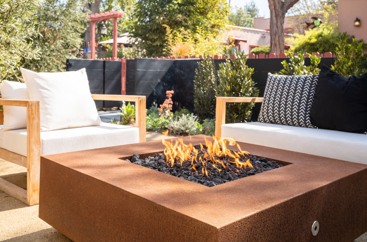 Cabo Square Metal Fire Pit by The Outdoor Plus - Free Cover Included