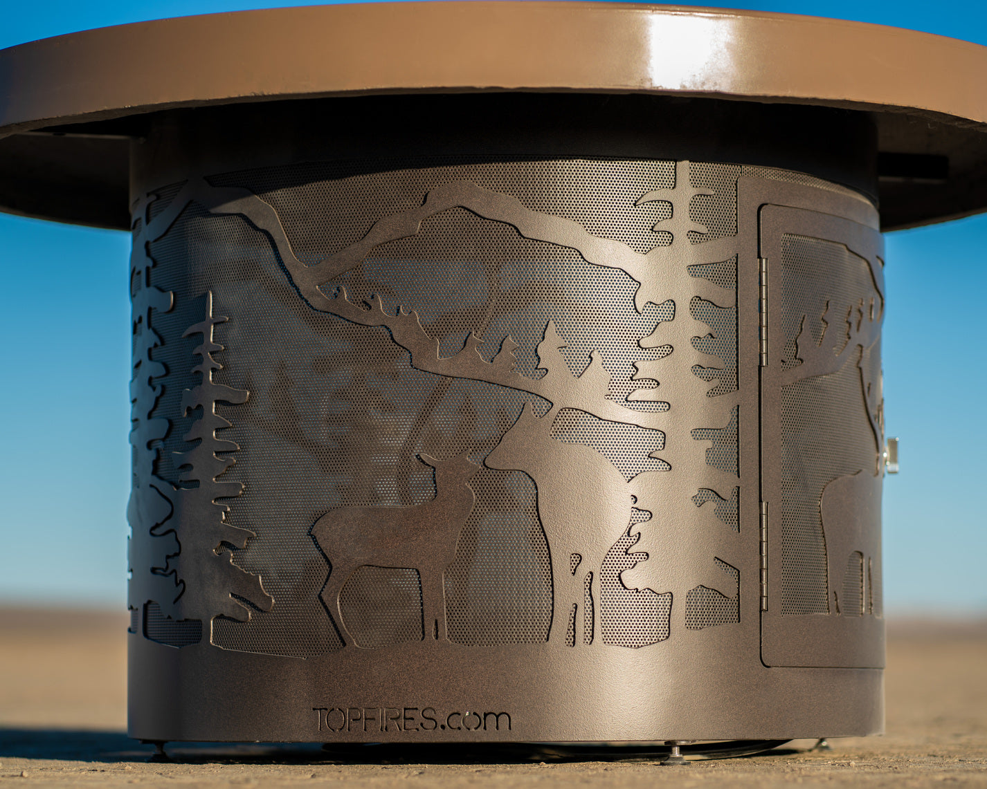 Round Outback Fire Pit by The Outdoor Plus - Free Cover Included