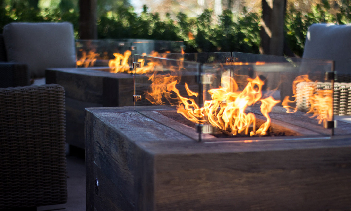 Catalina Wood Grain Fire Pit by The Outdoor Plus - Free Cover Included