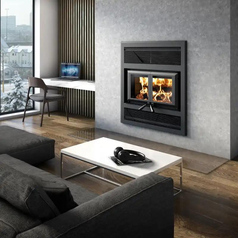 Ventis HE325 42" Black High-Efficiency Wood Burning Large Fireplace, EPA2020 Certified