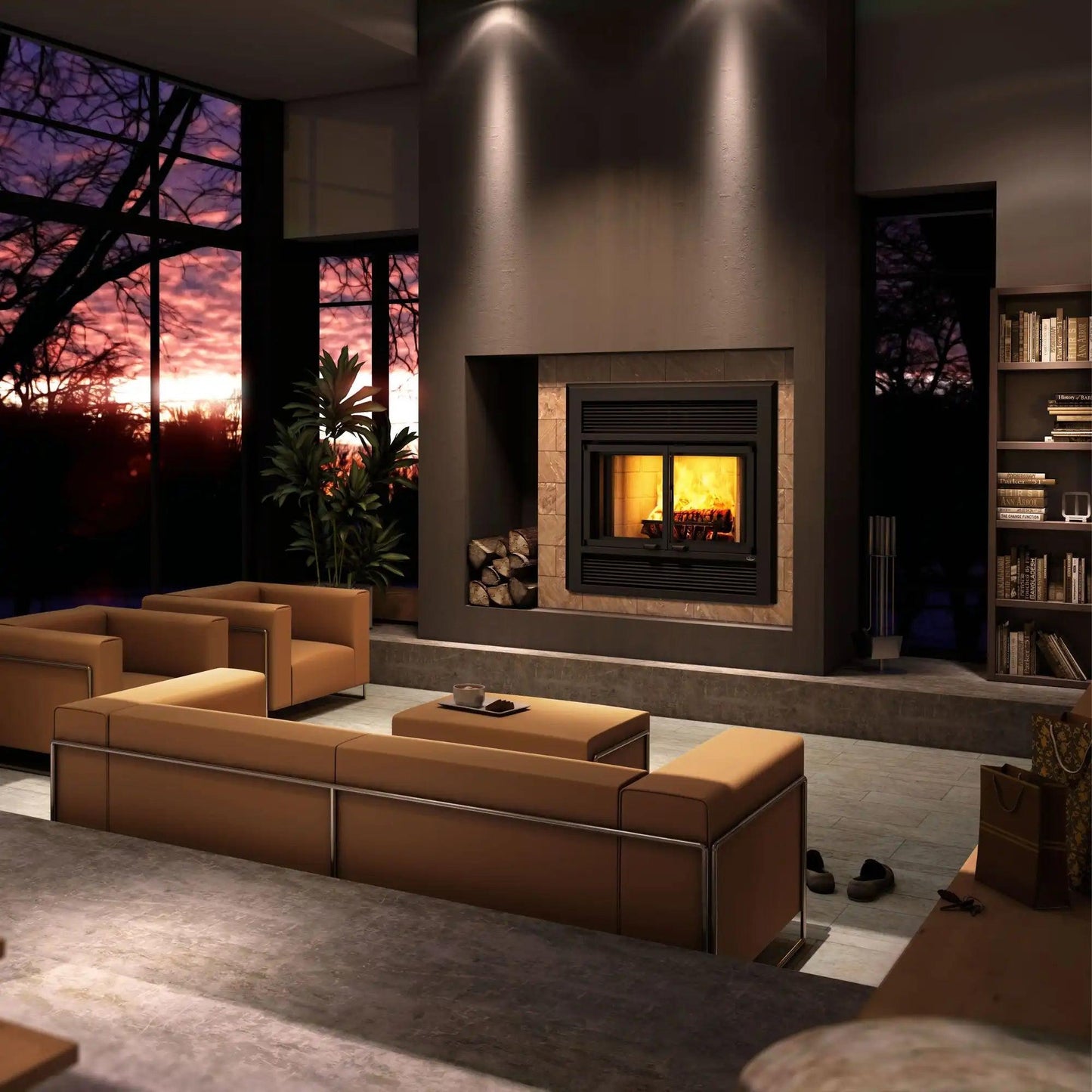 Ventis ME150 40" Black Wood Burning Fireplace