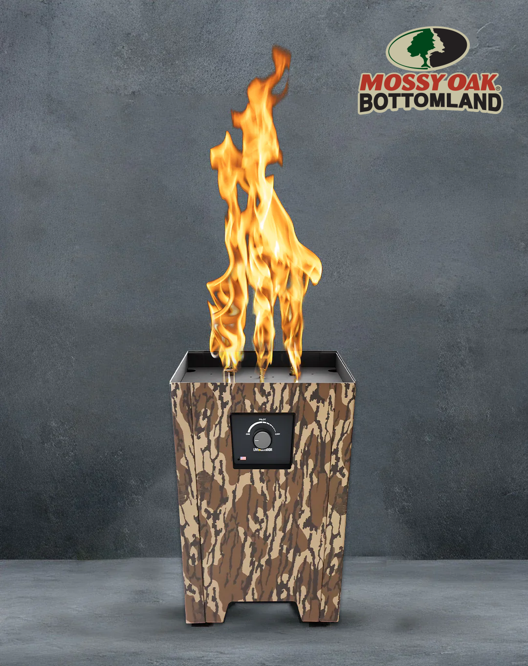 Warming Trends FireStorm Series I Mossy Oak Bottomland Portable Propane Gas Fire Pit