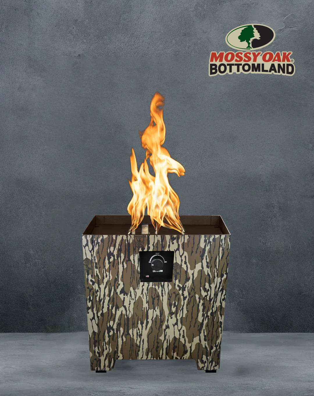 Warming Trends FireStorm Series II Mossy Oak Bottomland Portable Propane Gas Fire Pit