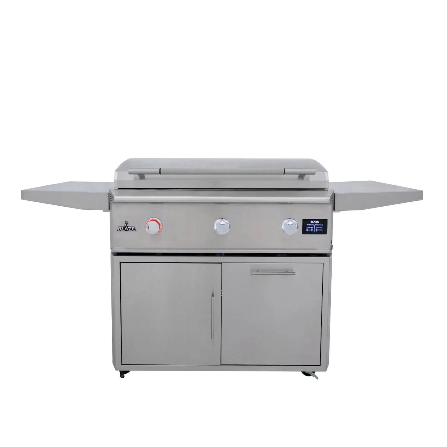Blaze Grill Package - LTE Pro 40" Natural Gas Griddle with Digital Temperature Screen and Lift-Assist Lid, and Grill Cart in Stainless Steel (AP2-GRIDDLE40-NG)