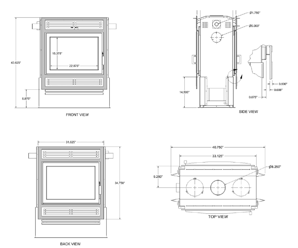 Supreme Astra Duo 38 See-Through Wood Fireplace