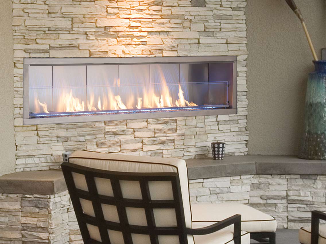 Astria 36 inch Barcelona Lights Linear Outdoor Vent-Free Fireplace ODLVF36ZEN