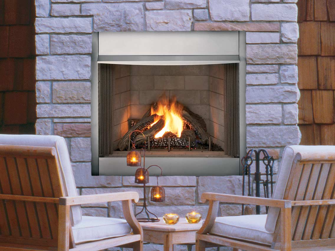Astria Polaris Outdoor Traditional Vent-Free Gas Fireplace Flame Authority