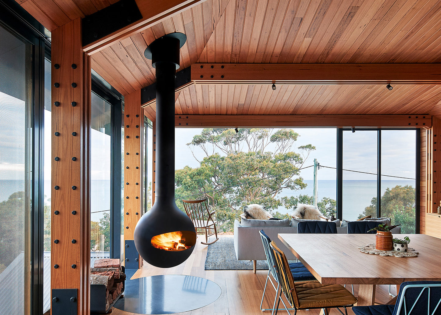 European Home Bathyscafocus Wood Indoor Fireplace