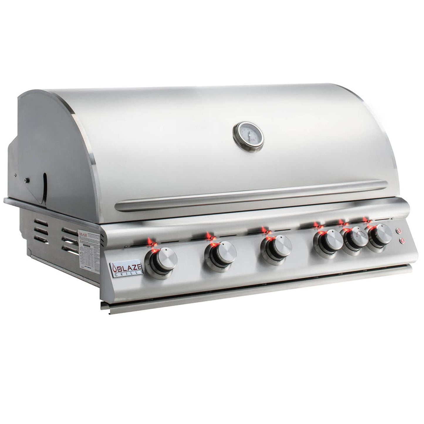 Blaze Grill Package - Premium LTE 40" 5-Burner Built-In Liquid Propane Grill, Double Side Burner and Beverage Center in Stainless Steel