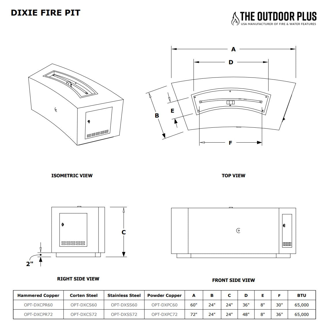 Dixie Fire Pit by The Outdoor Plus - Free Cover Included