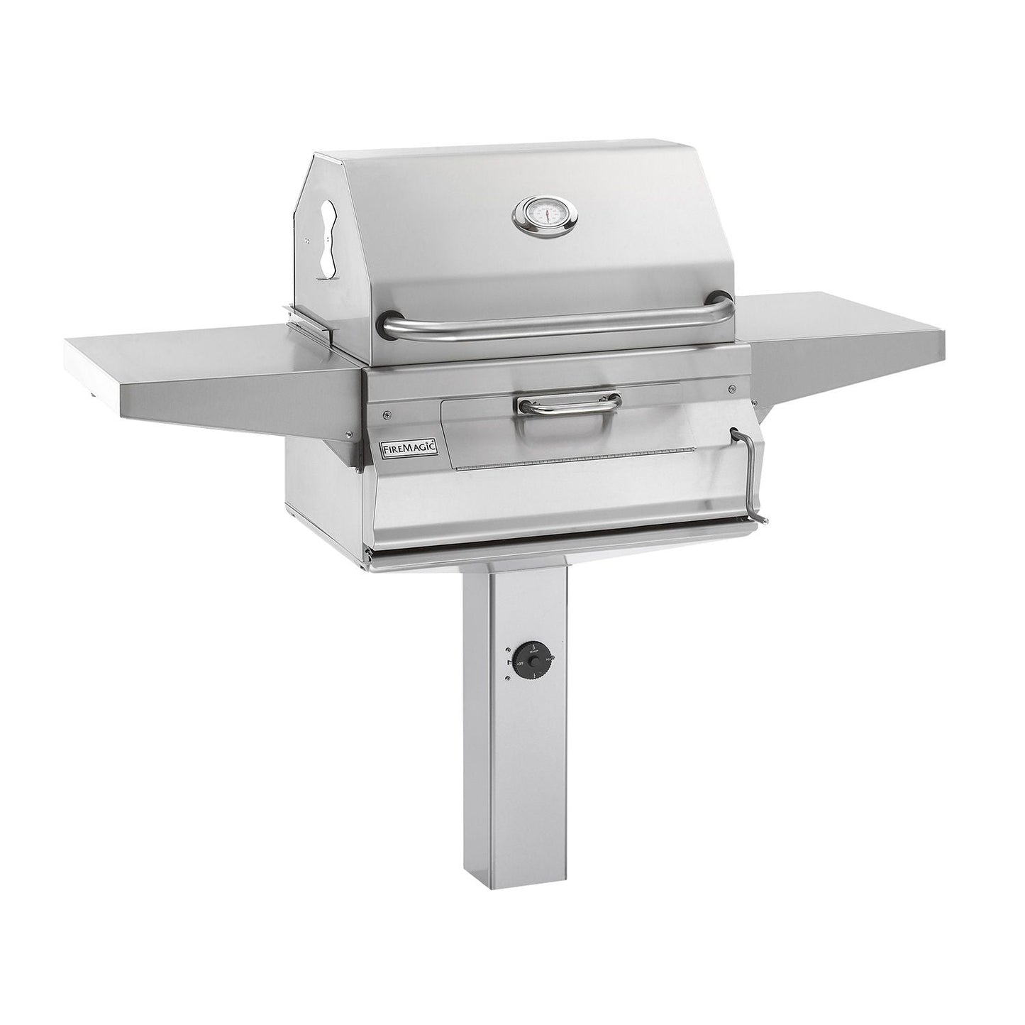 Fire Magic 24" Legacy Freestanding Smoker Charcoal Grill On In-Ground Post in Stainless Steel (22-SC01C-G6)