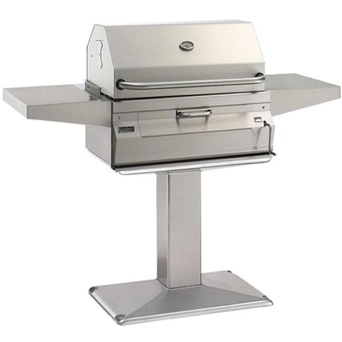 Fire Magic 24" Legacy Smoker Freestanding Charcoal Grill On Patio Post in Stainless Steel (22-SC01C-P6)