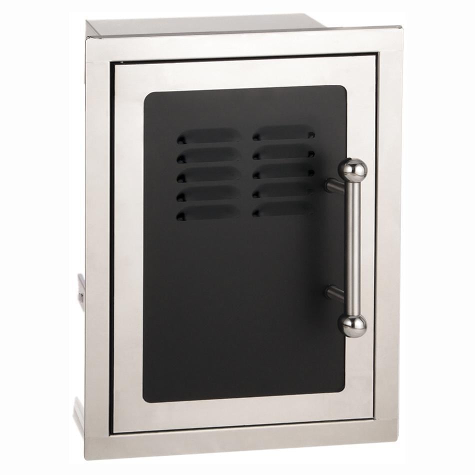 Fire Magic Echelon Black Diamond 14.5-Inch x 21-Inch Left-Hinged Louvered Single Access Door with Propane Tank Storage & Soft Close (53820HSC-TL)