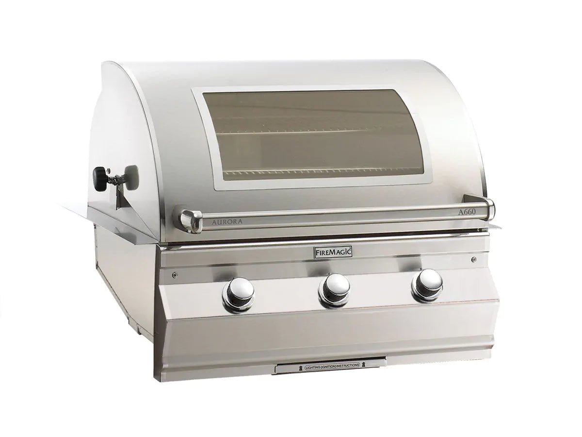 Fire Magic Aurora A660i 30" Natural Gas Built-In Grill with Magic View Window and Analog Thermometer (A660I-7EAN-W)