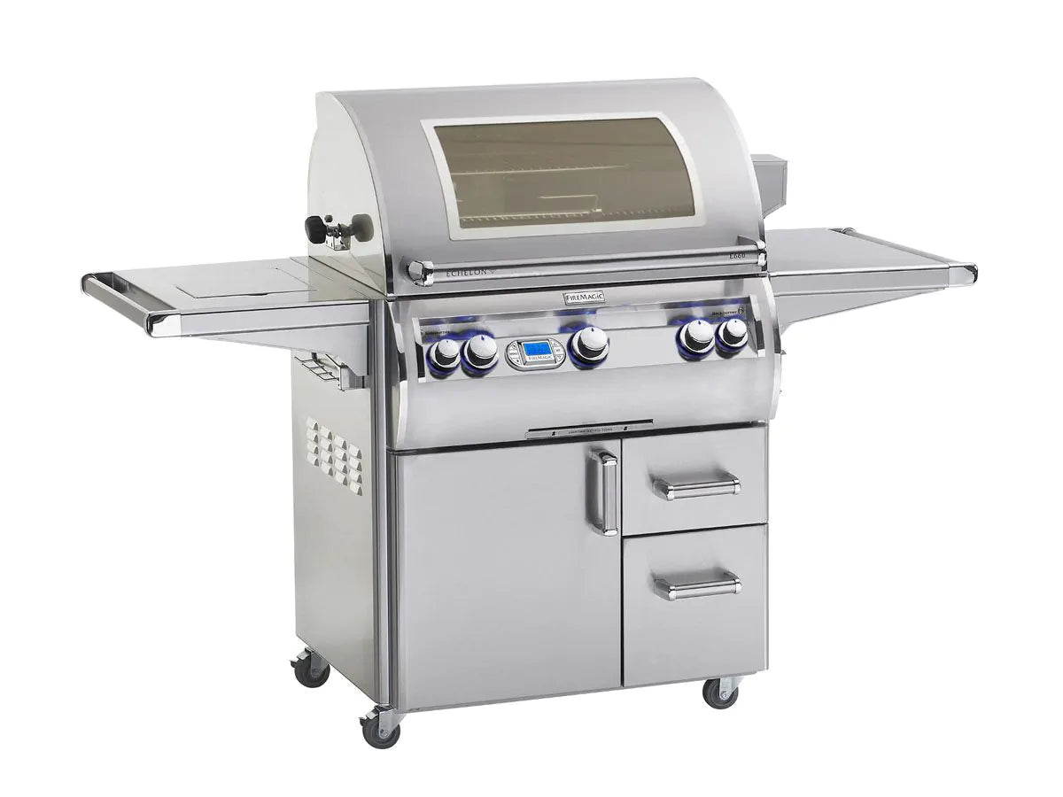 Fire Magic Echelon Diamond E660s 30" Freestanding Gas Grill With Rotisserie, Single Side Burner, Digital Thermometer & Magic View Window, Propane (E660S-8E1P-62-W)