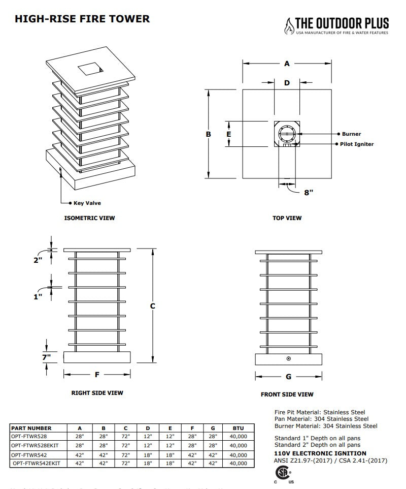 High-Rise Fire Tower by The Outdoor Plus - Free Cover Included