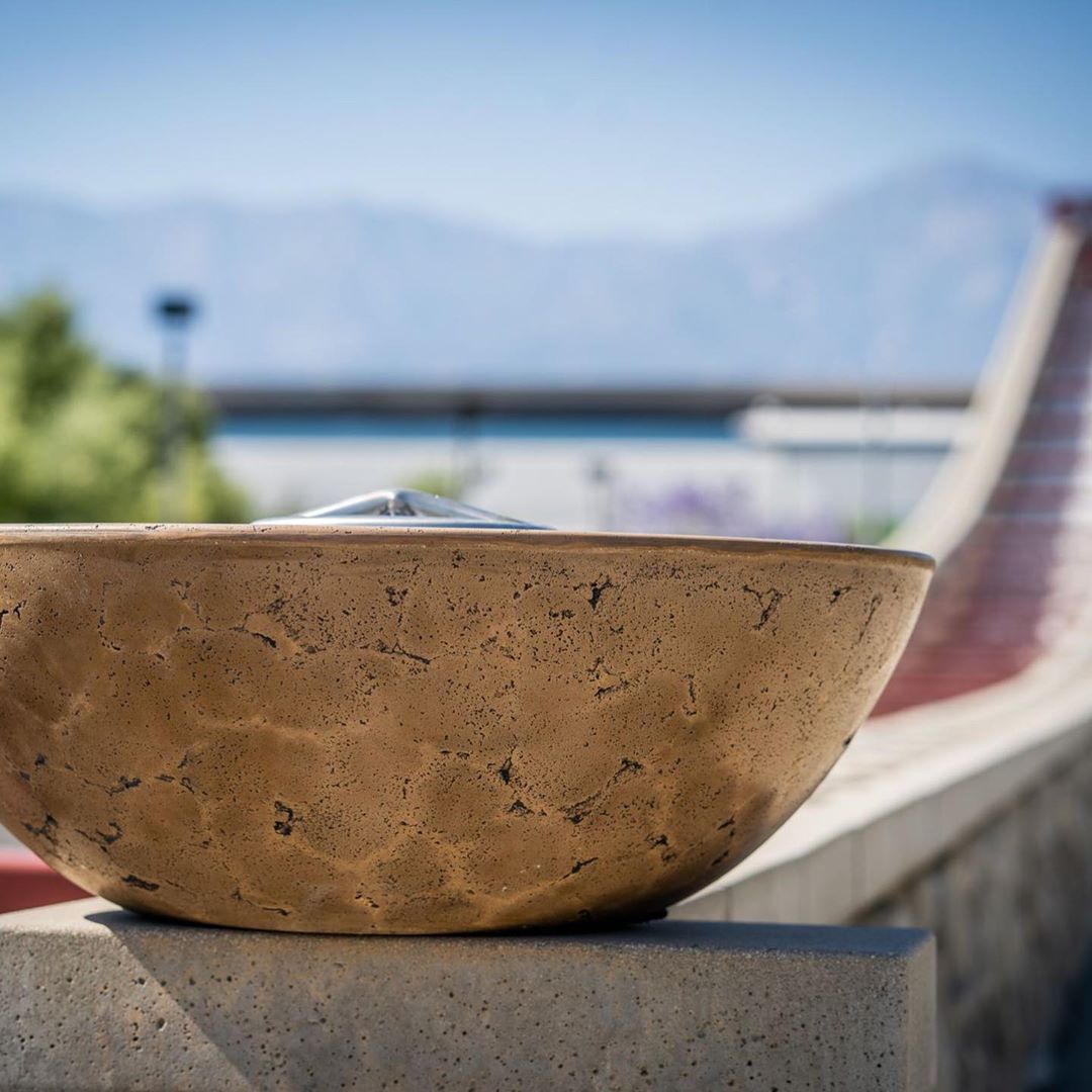 Sedona Concrete Fire Bowl by The Outdoor Plus - Free Cover Included