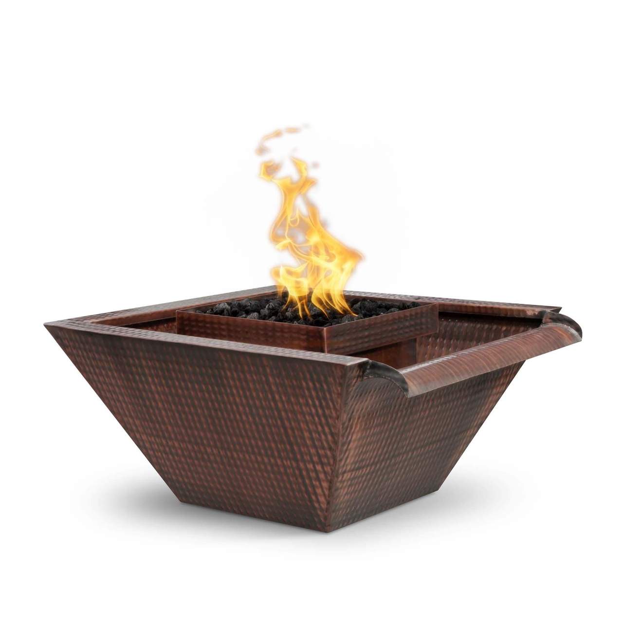 Maya Copper Fire & Water Bowl - Wide Spill by The Outdoor Plus - Free Cover Included