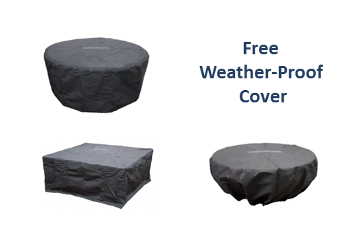 Sequoia Wood Grain Concrete Fire Pit by The Outdoor Plus - Free Cover Included