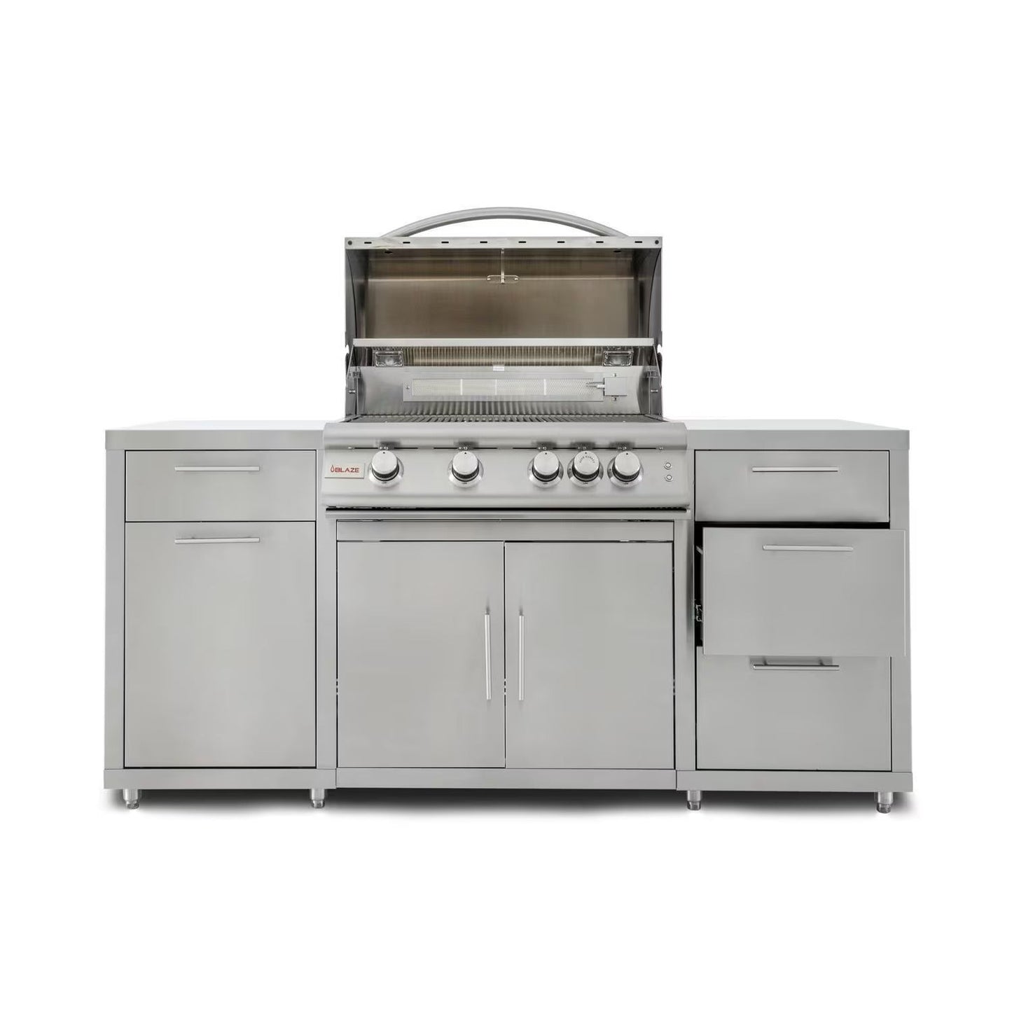 Blaze 6 ft BBQ Island with Premium 32" LTE Series Natural Gas Grill in Stainless Steel (BLZ-SS-ISLAND-4LTE2-NG)